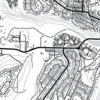 Close-up detail of the Plettenberg Bay Mono map print, showing the fine line work and quality of the full-size print.