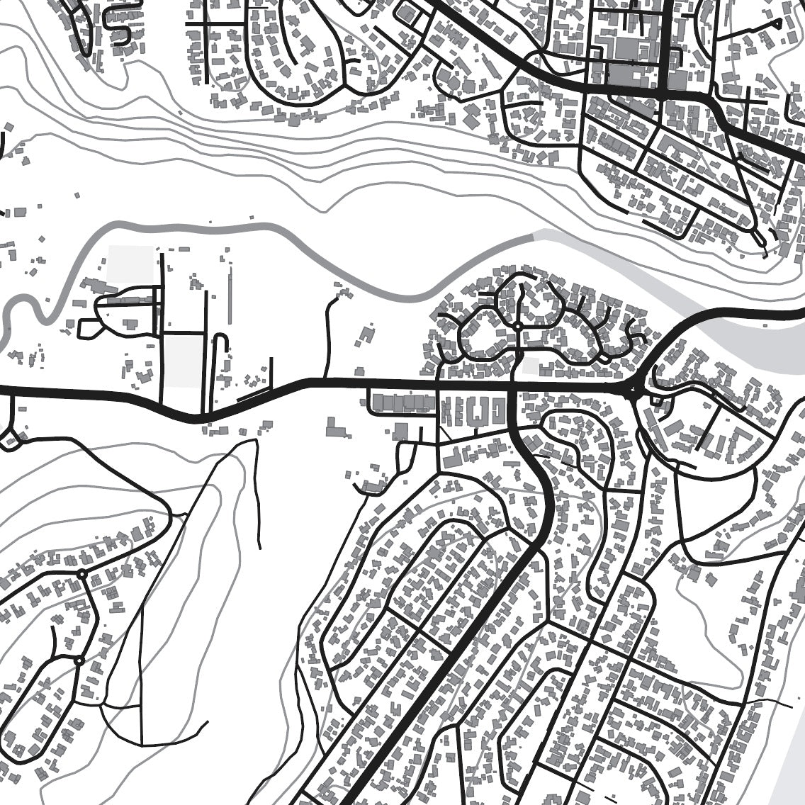 Close-up detail of the Plettenberg Bay Mono map print, showing the fine line work and quality of the full-size print.