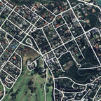 Close-up detail of the Port Alfred Aerial map print, showing the fine line work and quality of the full-size print.
