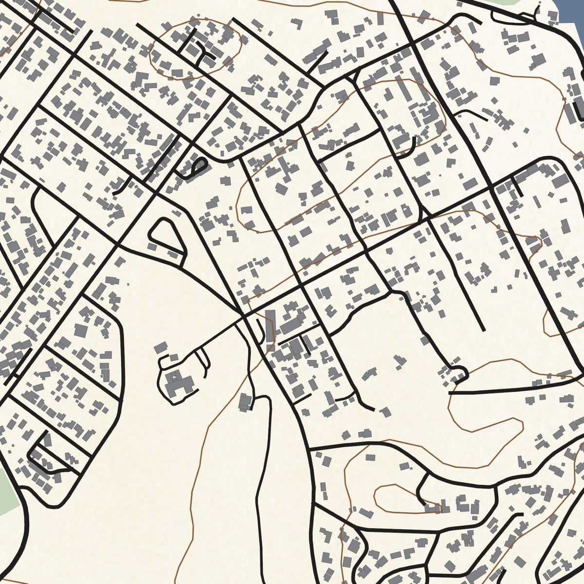 Close-up detail of the Port Alfred Classic map print, showing the fine line work and quality of the full-size print.