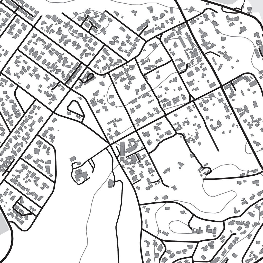 Close-up detail of the Port Alfred Mono map print, showing the fine line work and quality of the full-size print.