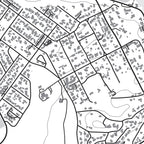 Close-up detail of the Port Alfred Mono map print, showing the fine line work and quality of the full-size print.