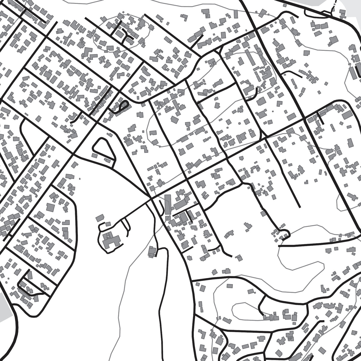 Close-up detail of the Port Alfred Mono map print, showing the fine line work and quality of the full-size print.