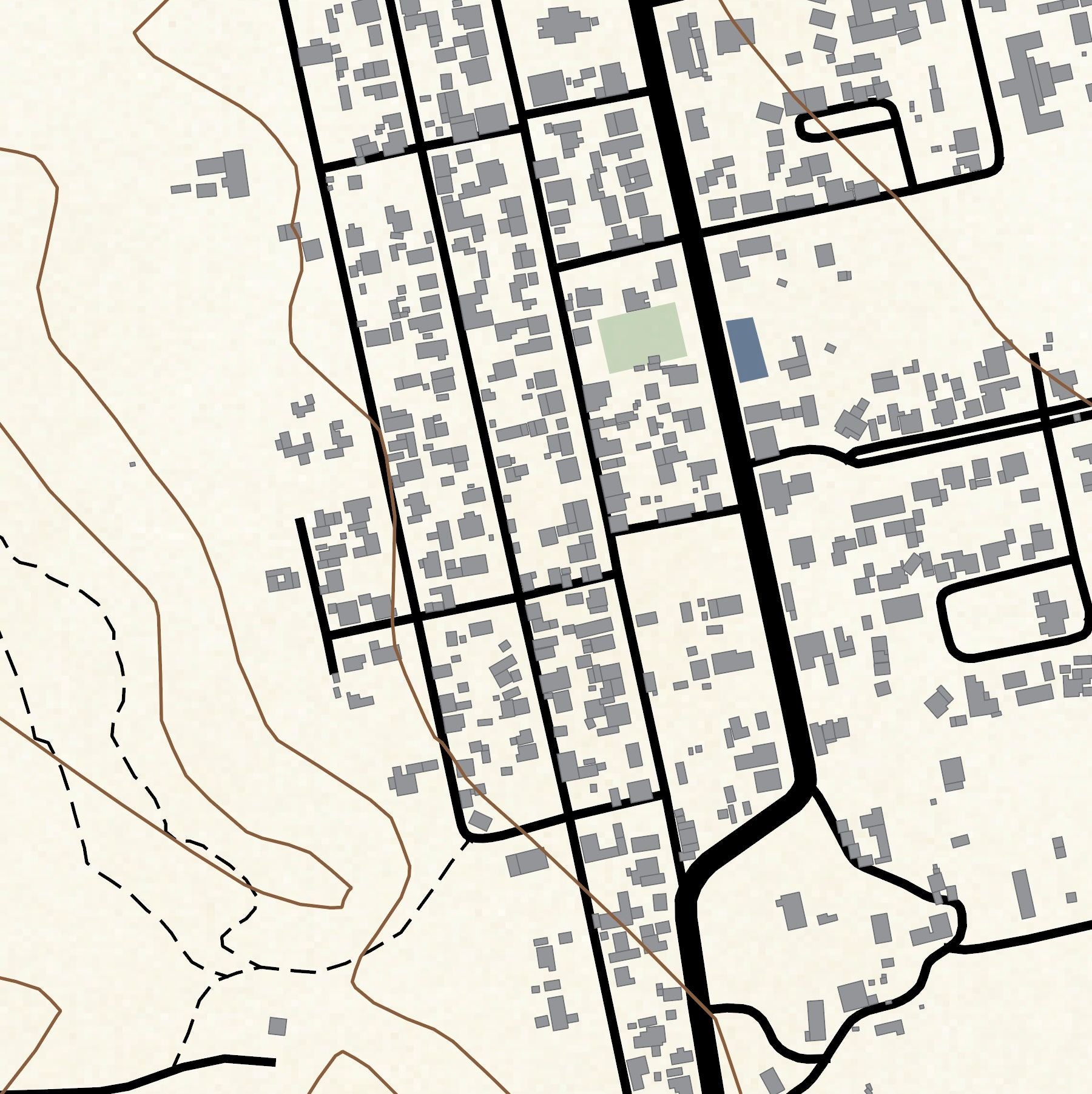 Close-up detail of the Prince Albert Classic map print, showing the fine line work and quality of the full-size print