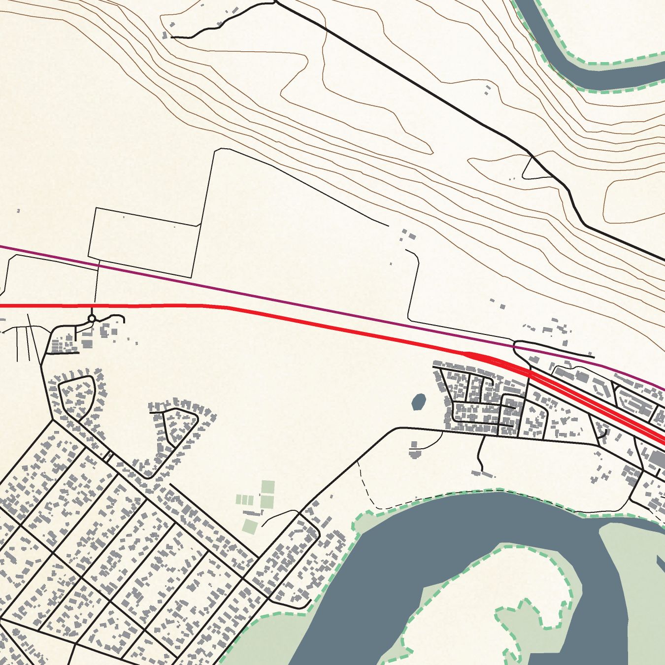 Close-up detail of the Sedgefield Classic map print, showing the fine line work and quality of the full-size print.