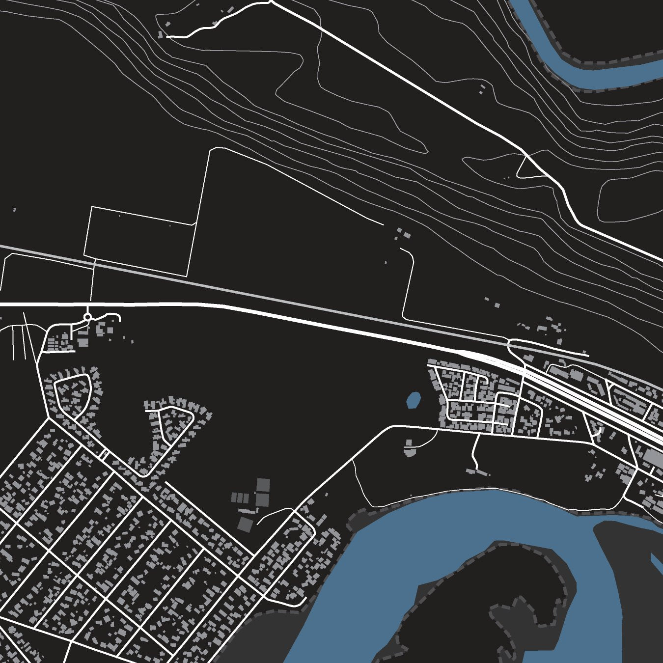 Close-up detail of the Sedgefield Granite map print, showing the fine line work and quality of the full-size print.