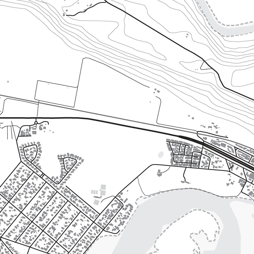 Close-up detail of the Sedgefield Mono map print, showing the fine line work and quality of the full-size print.
