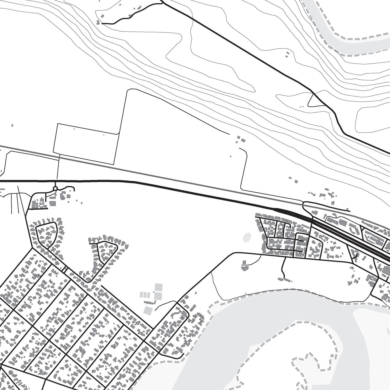 Close-up detail of the Sedgefield Mono map print, showing the fine line work and quality of the full-size print.