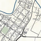 Close-up detail of the Stanford Classic map print, showing the fine line work and quality of the full-size print