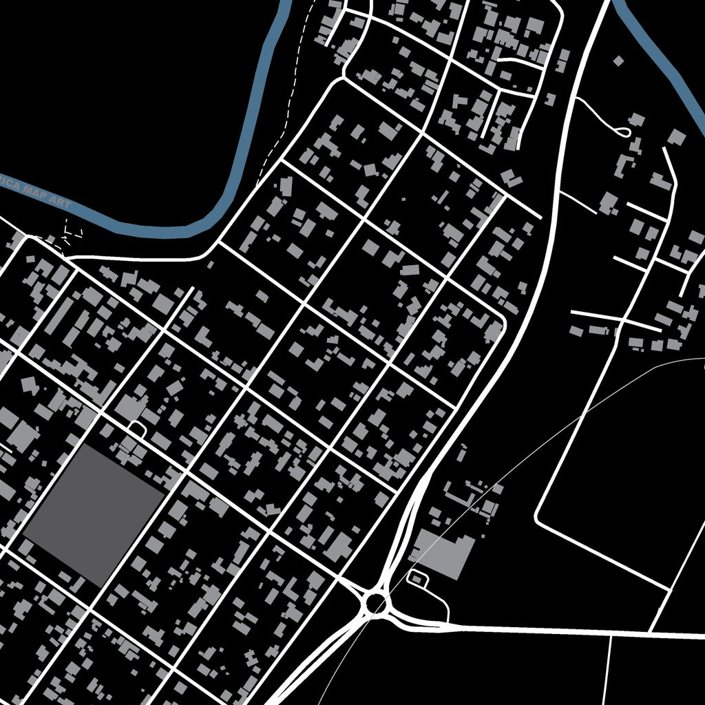 Close-up detail of the Stanford Granite map print, showing the fine line work and quality of the full-size print