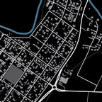 Close-up detail of the Stanford Granite map print, showing the fine line work and quality of the full-size print