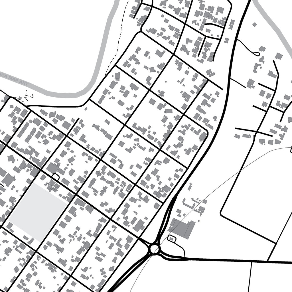 Close-up detail of the Stanford Mono map print, showing the fine line work and quality of the full-size print