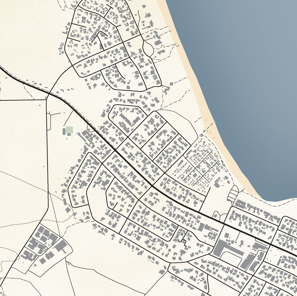 Close-up detail of the Struisbaai Classic map print, showing the fine line work and quality of the full-size print.