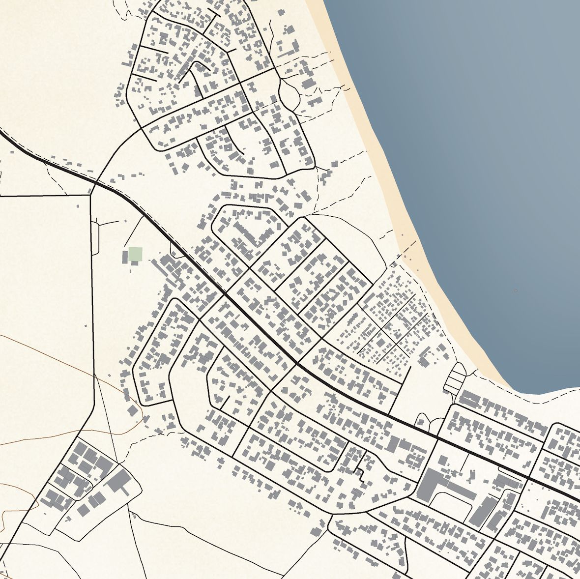Close-up detail of the Struisbaai Classic map print, showing the fine line work and quality of the full-size print.