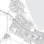 Close-up detail of the Struisbaai Mono map print, showing the fine line work and quality of the full-size print.