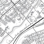 Close-up detail of the Swellendam Mono map print, showing the fine line work and quality of the full-size print.