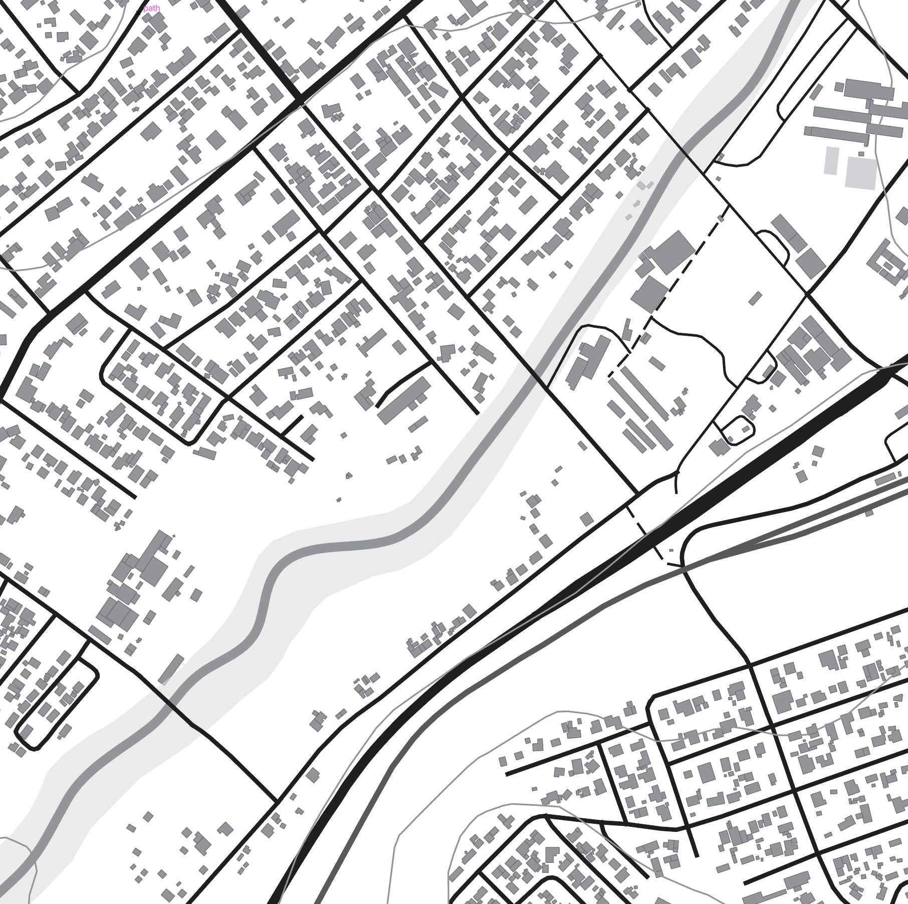 Close-up detail of the Swellendam Mono map print, showing the fine line work and quality of the full-size print.
