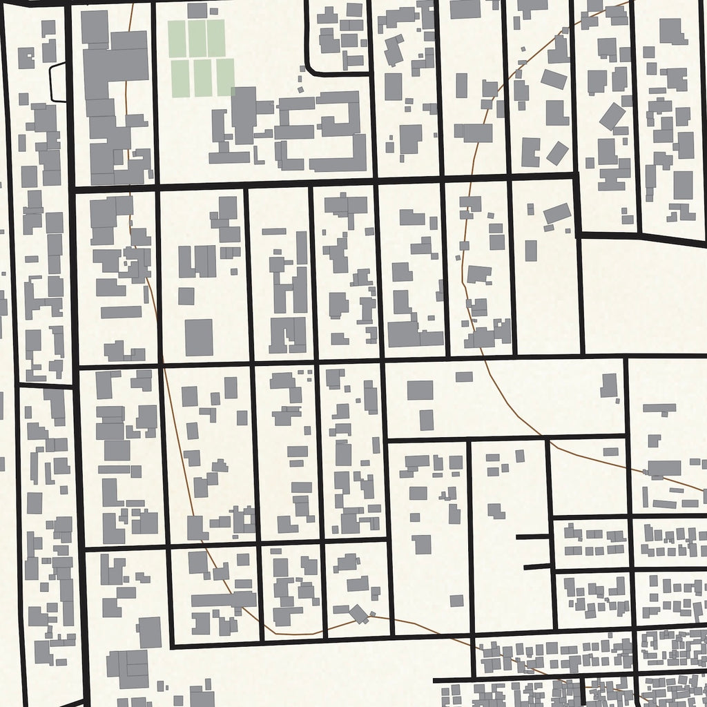 Close-up detail of the Tulbagh Classic map print, showing the fine line work and quality of the full-size print