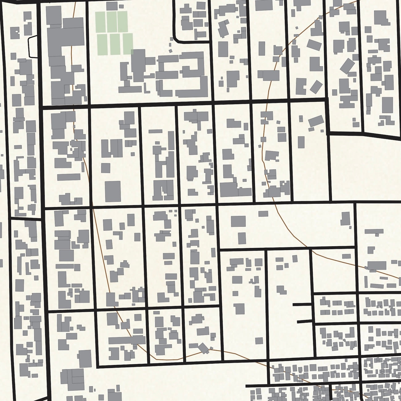 Close-up detail of the Tulbagh Classic map print, showing the fine line work and quality of the full-size print