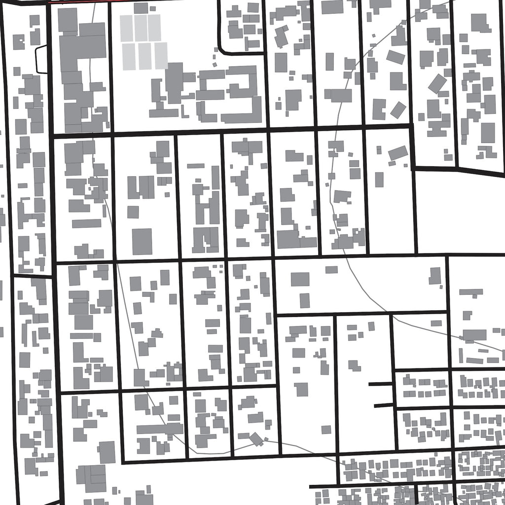 Close-up detail of the Tulbagh Mono map print, showing the fine line work and quality of the full-size print