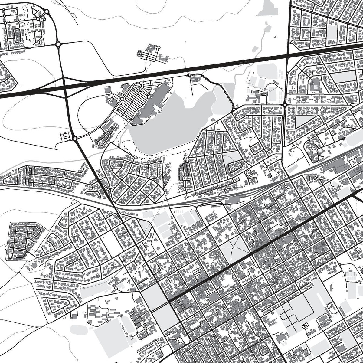 Close-up detail of the Worcester Mono map print, showing the fine line work and quality of the full-size print