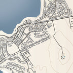 Close-up detail of the Yzerfontein Classic map print, showing the fine line work and quality of the full-size print